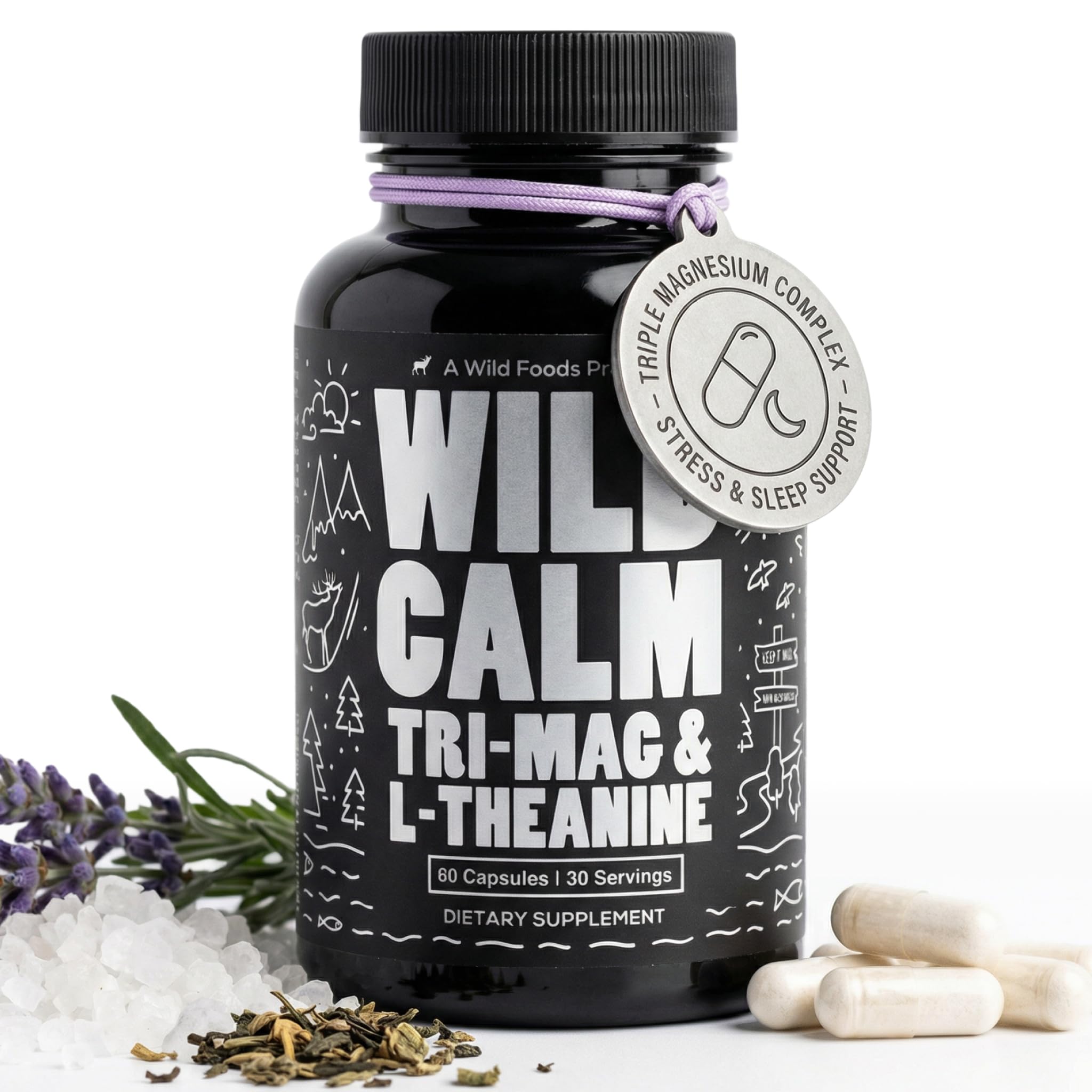 Amazon.com: Wild Foods 3 in 1 Magnesium Glycinate L Theanine for